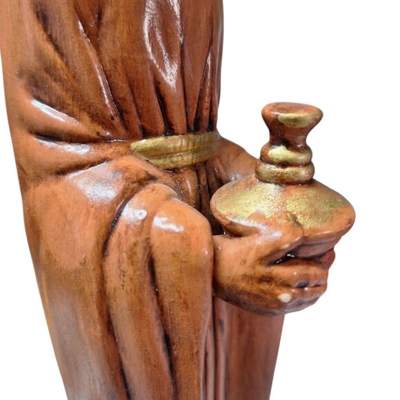 Wiseman King Figurine Statue Orange Gold Nativity Religious 13 Inch Gift Offerin - Picture 6 of 9